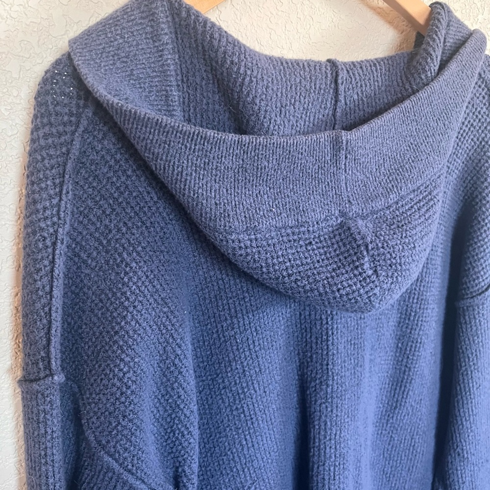 Aerie CozyUp Waffle Sweater Hoodie - Deep Blue - Picture 9 of 10